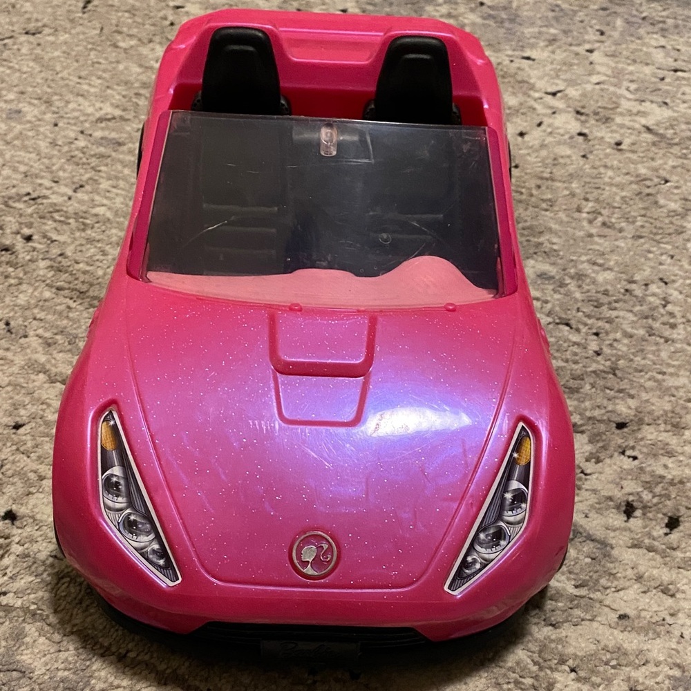 Barbie Pink Convertible Toy Car